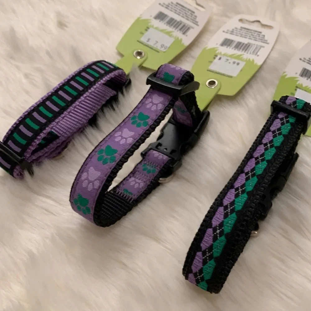 Purple jump Nylon Clip Dog Collar